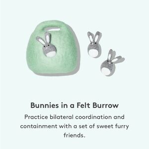Lovevery Bunnies in a Felt Burrow Montessori Baby Toy